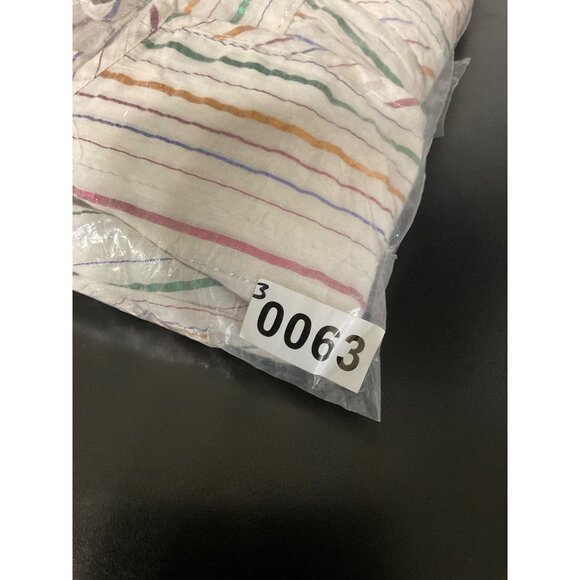 NEVER A WALLFLOWER White Metallic Multicolored Striped Top size Medium - Picture 13 of 13